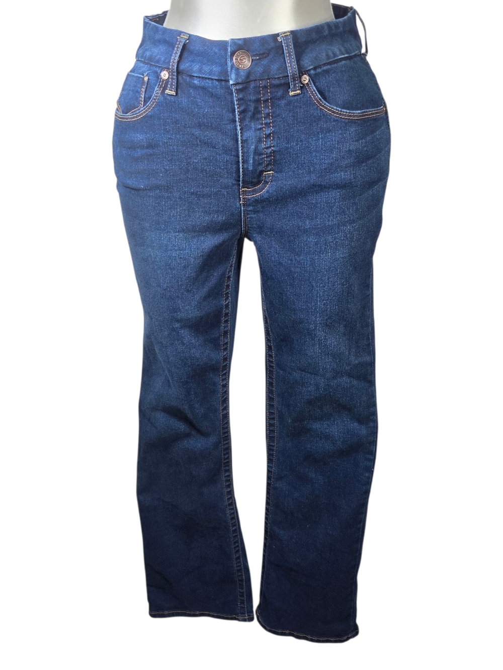 Seven7 Straight-Leg Jeans in Dark Indigo Blue. Size 8